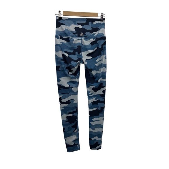 Reebok High Rise Workout Ready Camo Performance 7/8 Leggings Blue Gray Small - Picture 1 of 11
